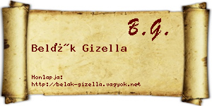 Belák Gizella névjegykártya
